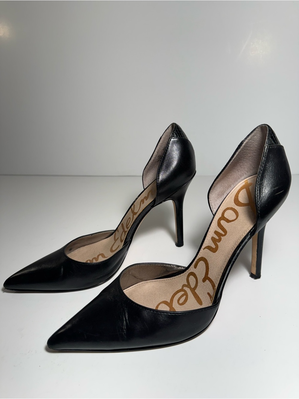 Sam Edelman Black Pointed-Toe D'Orsay Stiletto 4” Heels